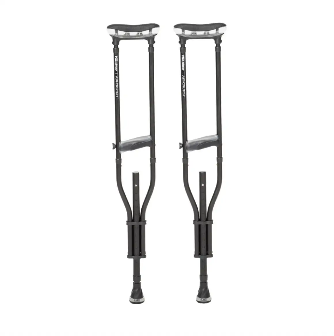 Pair of adjustable aluminum underarm crutches