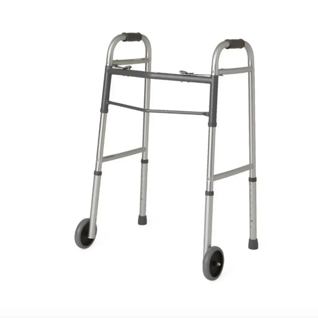 Ventura Lion's Club Medical Equipment Lending Closet Folding walker with front caster wheels and adjustable height