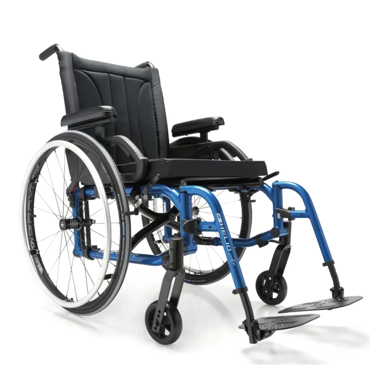 Helio A7 ultralight folding wheelchair with blue frame